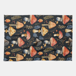 Paño De Cocina Bosque de champiñones y Fern