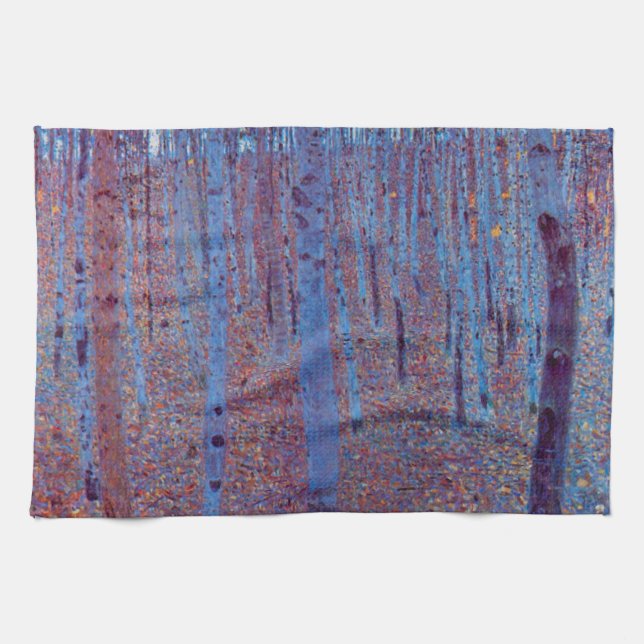 Paño De Cocina Bosque de hayas por Gustav Klimt, Art Nouveau vint (Horizontal)