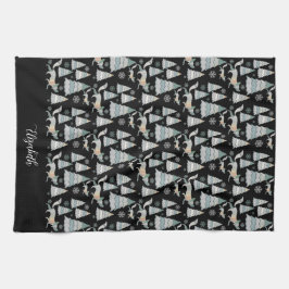 Paño De Cocina Bosque de nieve y zorros encantadores