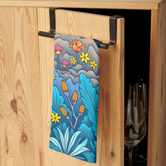 Paño De Cocina Bosque nocturno de ensueño (Pliegue de tercios)