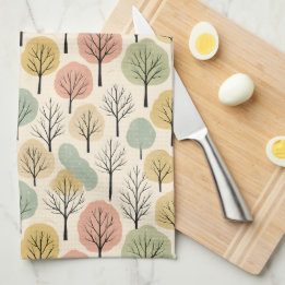 Paño De Cocina Bosque otoñal Pastel de patrón de árbol de caída m