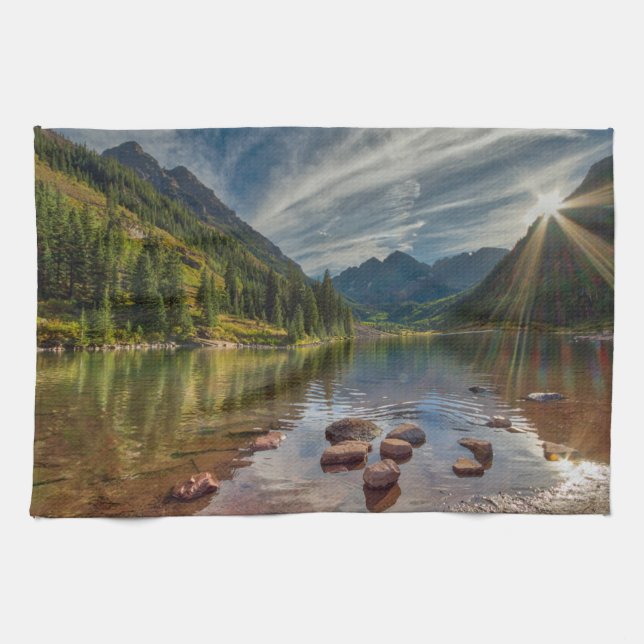 Paño De Cocina Bosques | Maroon Bells Colorado (Horizontal)