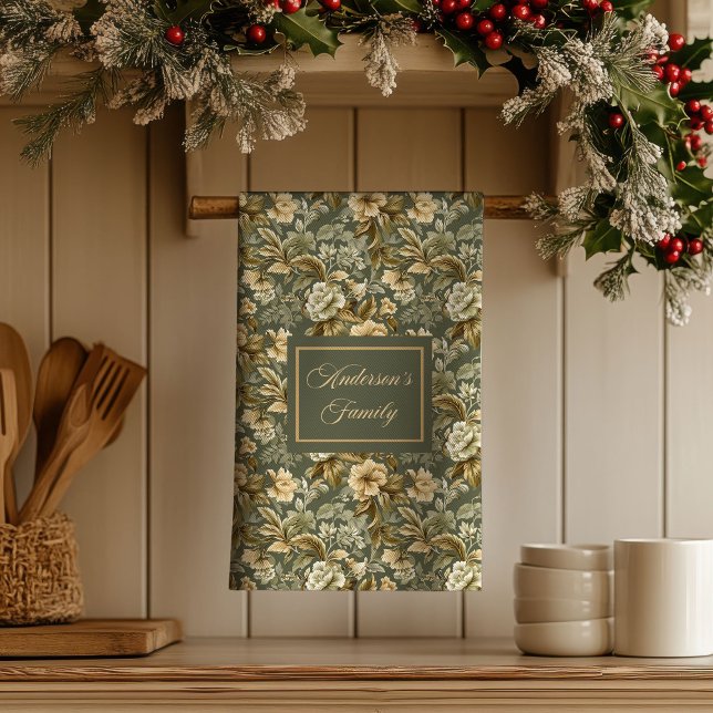 Paño De Cocina Botanical Pastel Look Personalized Modern Towel  (Botanical Pastel Look Personalized Modern Towel )