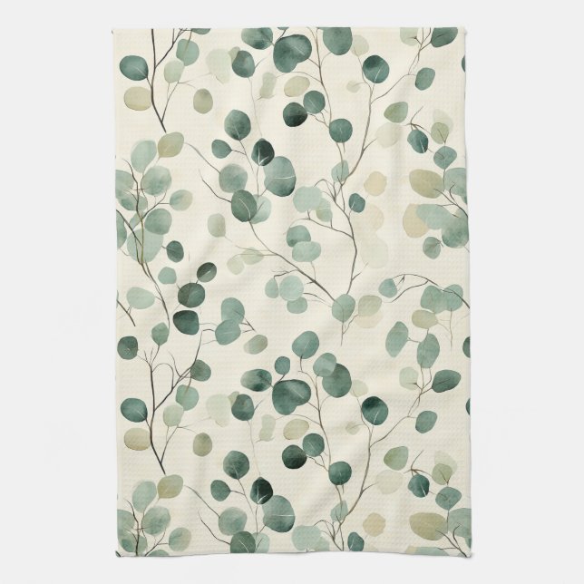 Paño De Cocina Botanical Pressed Leaves Pattern – Fern Print (2) (Vertical)