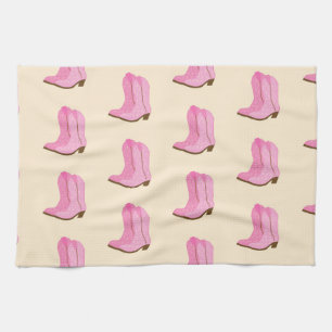 Paño De Cocina Botas de vaquera rosadas country Texas rancho