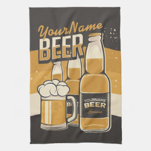 Paño De Cocina Botella personalizada de cerveza Sudsy Mug Breve B