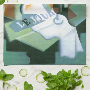 Paño De Cocina Botella y Frutero de Juan Gris, Cubismo Vintage