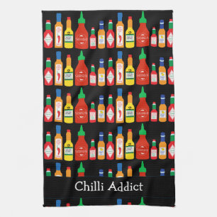 Paño De Cocina Botellas Chili Addict Chili Pattered