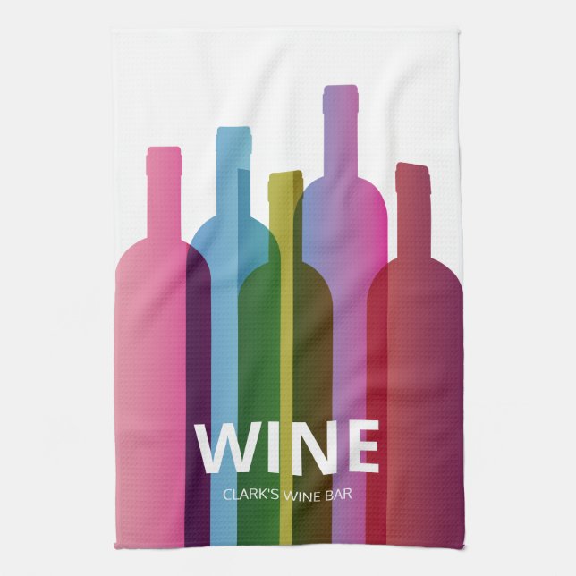Paño De Cocina Botellas de vino personalizado Estilo moderno (Vertical)