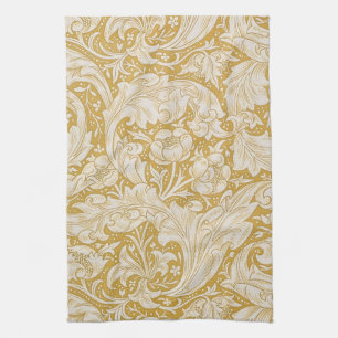 Paño De Cocina Botón de soltero floral dorado de William Morris