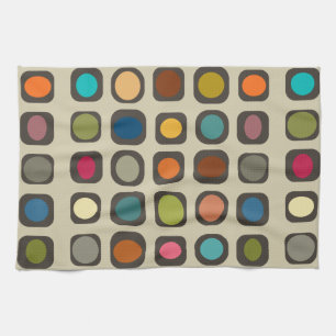 Paño De Cocina Botones de colores modernos de mediados del siglo