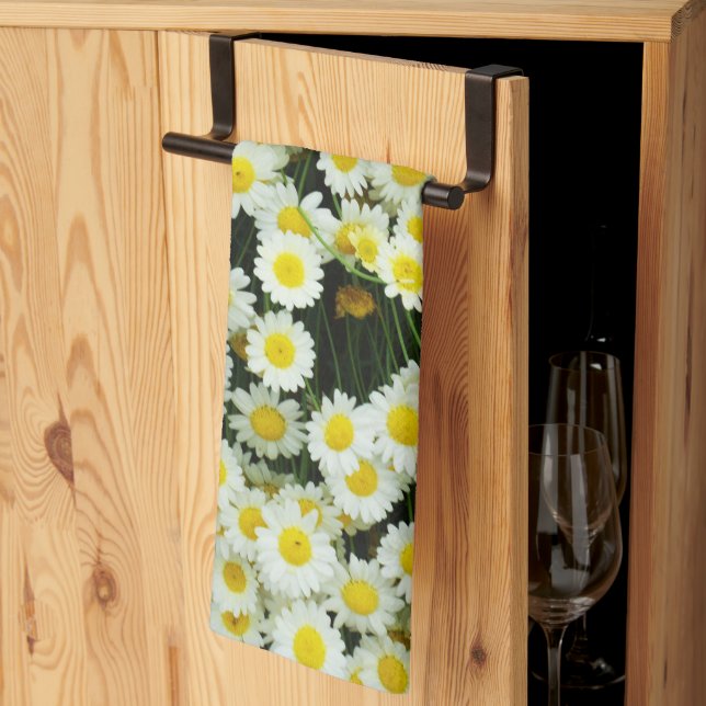 Paño De Cocina Botones de flores de margarita amarillo, (Pliegue de tercios)