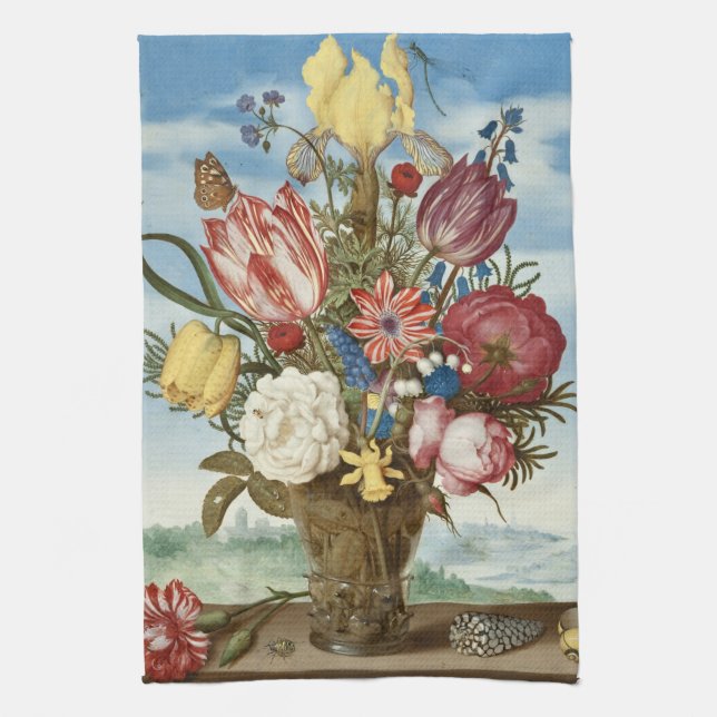 Paño De Cocina Bouquet de flores Ambrosius Bosschaert Bella Artes (Vertical)