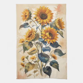 Paño De Cocina Bouquet de girasoles amarillos