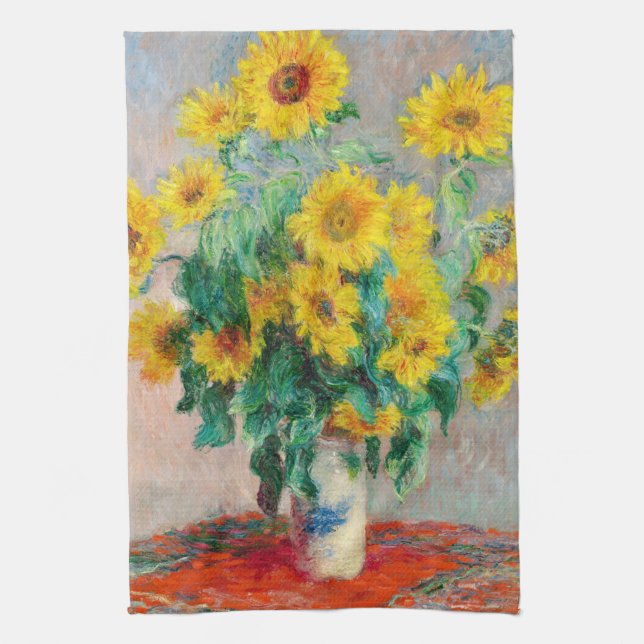 Paño De Cocina Bouquet de los girasoles Claude Monet (Vertical)