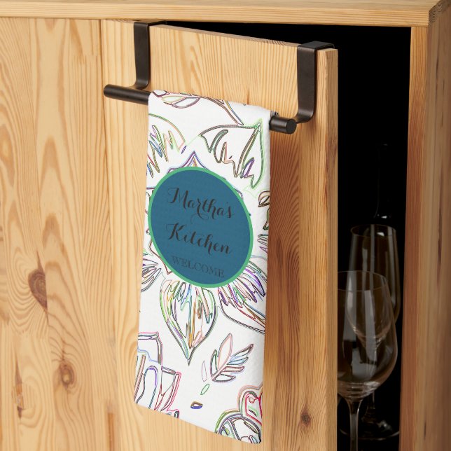 Paño De Cocina Bouquet en flor (Pliegue de tercios)