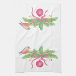 Paño De Cocina Bouquet Navidades de acuarela