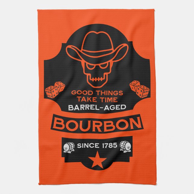 Paño De Cocina Bourbon Whiskey Art (Vertical)