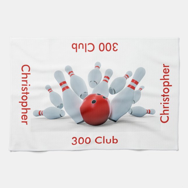 Paño De Cocina Bowling 300 Club personalizado (Horizontal)