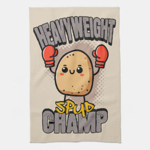 Paño De Cocina Boxeo de Patata Campeona de Peso Pesado Spud