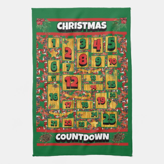 Paño De Cocina Boxer Dog Coundown Navidades Advance Calendar (Vertical)