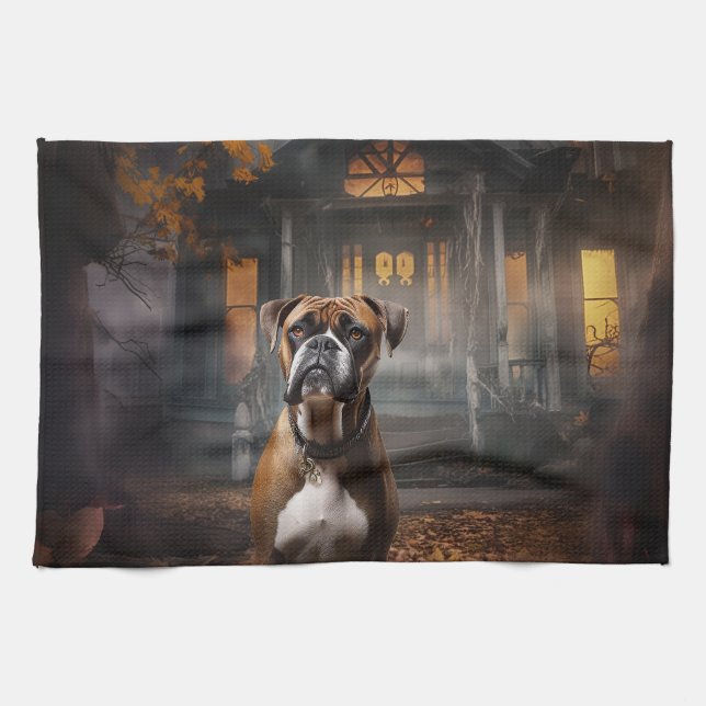 Paño De Cocina Boxer Halloween Scary (Horizontal)