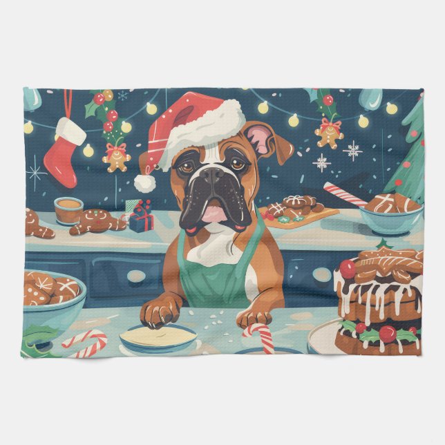 Paño De Cocina Boxer Holiday Baking: Navidades festivos (Horizontal)