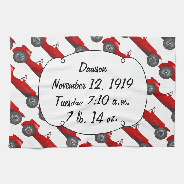 Paño De Cocina Boys Room Classic Car Gifts Sweet Red Retro Car (Horizontal)