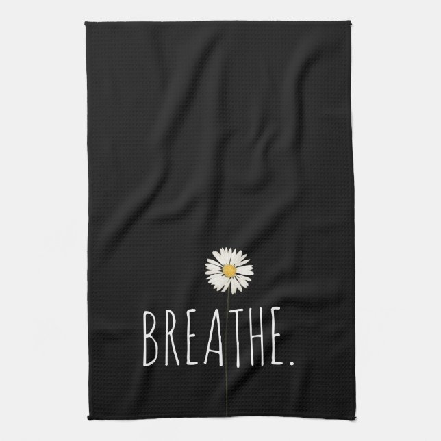 Paño De Cocina Breathe Text y Daisy (Vertical)