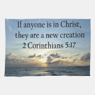 PAÑO DE COCINA BREATHTAKING 2 CORINTHIANS 5:17 OCEAN SUNRISE