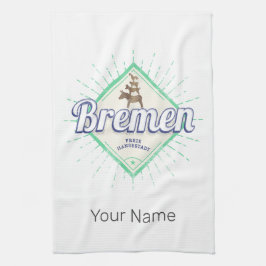Paño De Cocina Bremen City Alemania Ciudad Retro Ciudad Música Vi