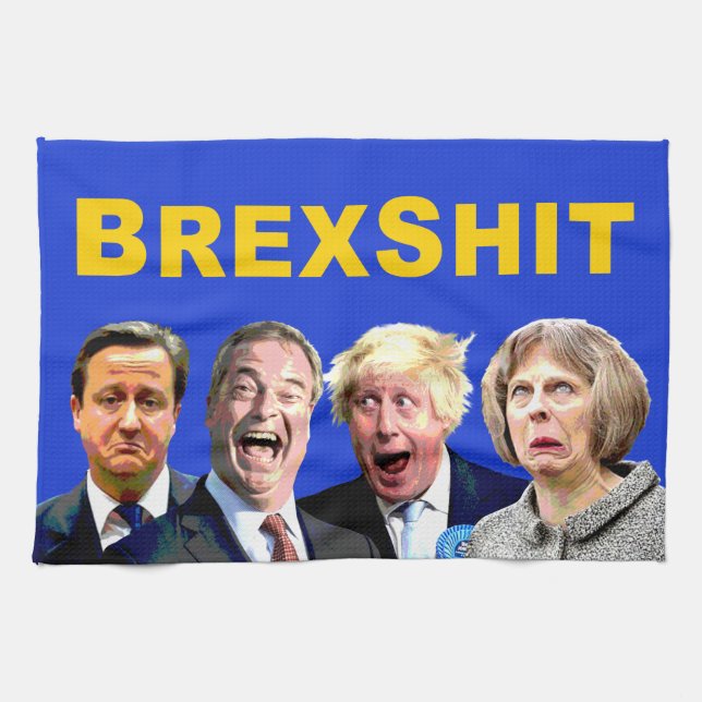 Paño De Cocina BREXSHIT, gracioso mensaje contra el referéndum Br (Horizontal)