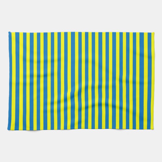 Paño De Cocina Bright Yellow and Blue Stripes (Horizontal)