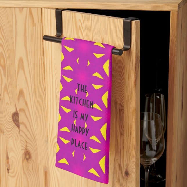 Paño De Cocina Bright Yellow and Purple Kitchen Towel (Pliegue de tercios)
