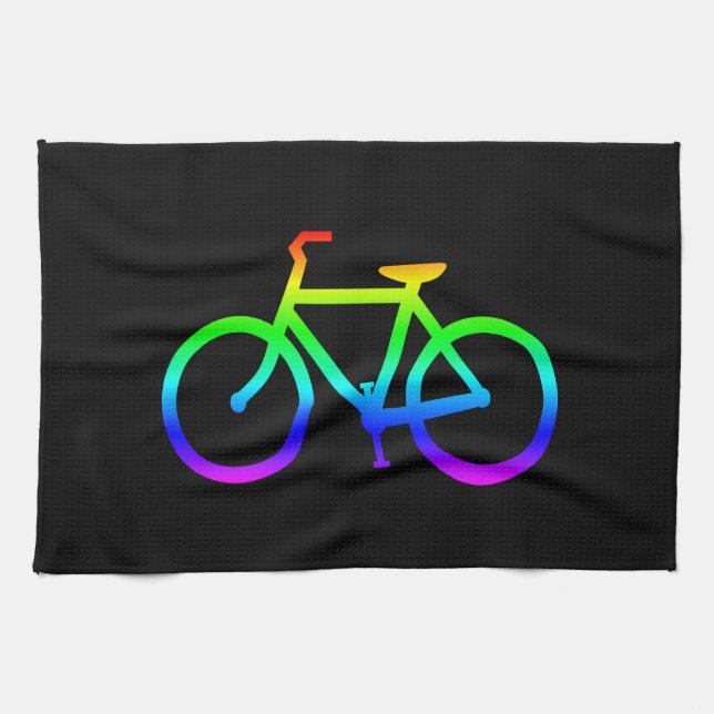 Paño De Cocina Brillante bicicleta arco iris (Horizontal)