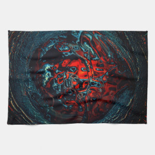 Paño De Cocina Brillo rojo del Océano Inferno