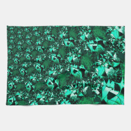 Paño De Cocina Brillo, tonos verdes de relieve