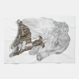 Paño De Cocina Brindle Greyhound Dog Art