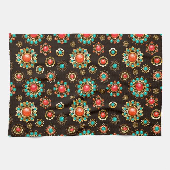 Paño De Cocina Broches Étnicos Patrón Continuo (Horizontal)