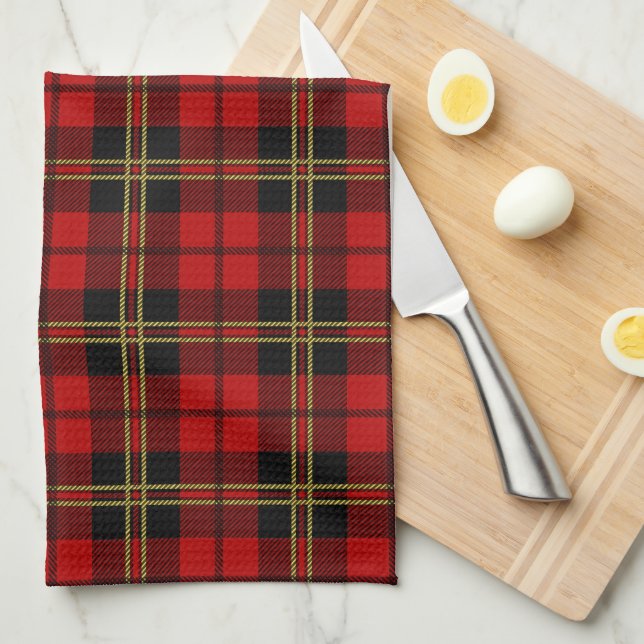 Paño De Cocina Brodie Red Scottish Tartán Plaid (Doblado Cuarto)