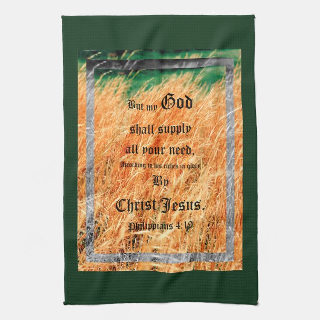 Paño De Cocina Broom Sage Resumen Philippians 4vs19 (Vertical)