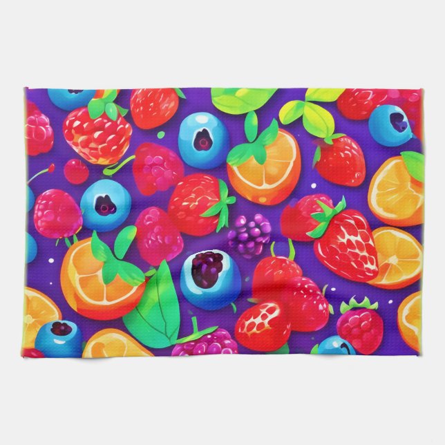 Paño De Cocina Brote de cítricos y bayas (Horizontal)
