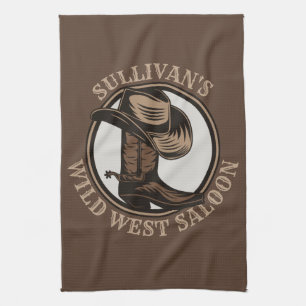 Paño De Cocina Brotes de Cowboy West Saloon personalizados