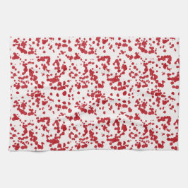 Paño De Cocina Brotes de pintura roja.