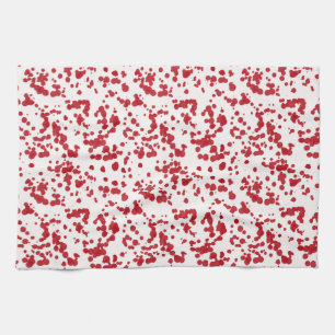 Paño De Cocina Brotes de pintura roja.