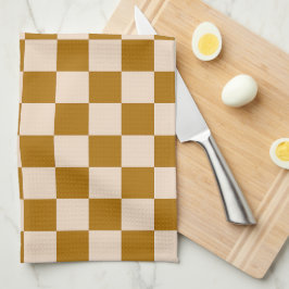 Paño De Cocina Brown and beige checkerboard pattern