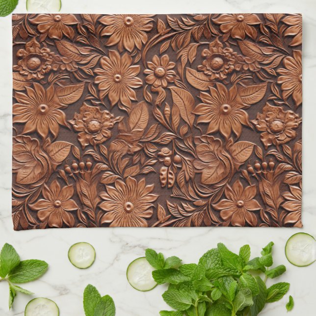 Paño De Cocina Brown Boho Floral (Doblado)