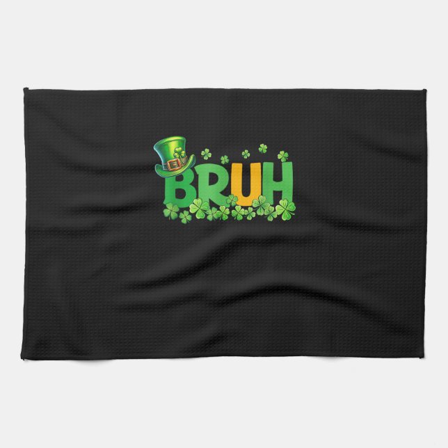 Paño De Cocina Bruh St Patrick's Day Adolescentes niños divertido (Horizontal)