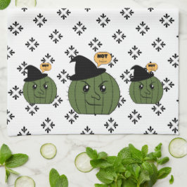 Paño De Cocina Bruja de Cactus "no es grande" Halloween