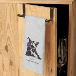 Paño De Cocina Bruja de Pin Up Púrpura